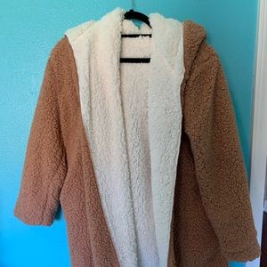 Fuzzy two toned jacket